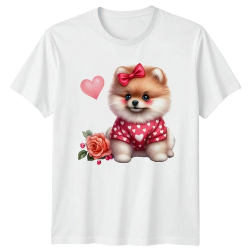 Pomeranian puppy hearts - pomeranian,