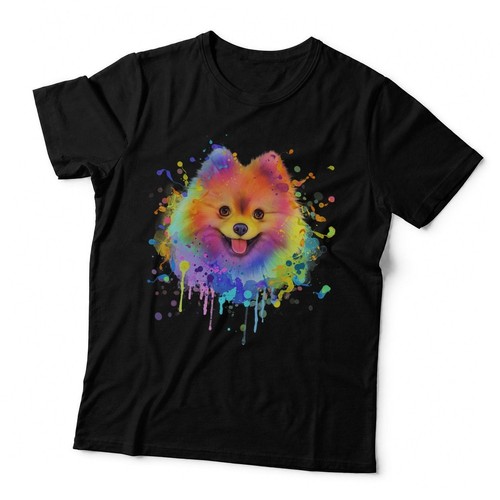 Colorful splash art pomeranian - colorful,
