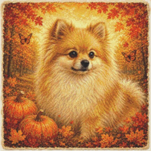 Pomeranian puppy dog autumn - dog,